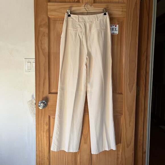Primark High-waist Wide Leg Dress Pants Ivory Size 4 - Picture 2 of 8